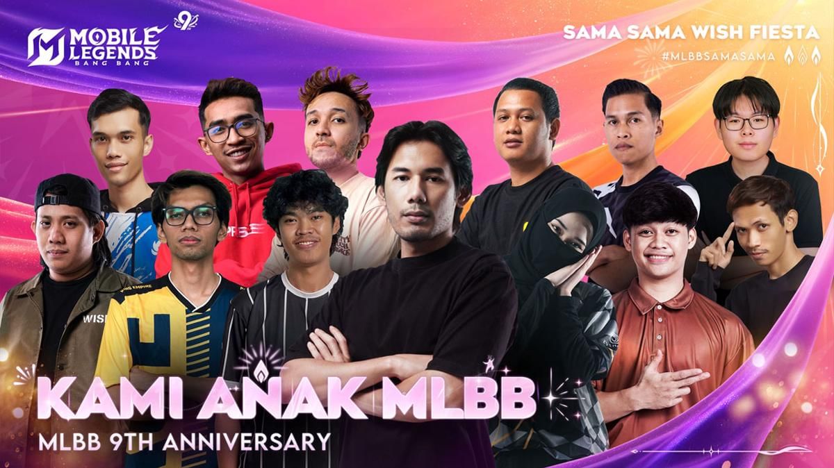 Soloz dan konten kreator Malaysia lain merayakan anniversary MLBB ke-9. (MyGameOn)