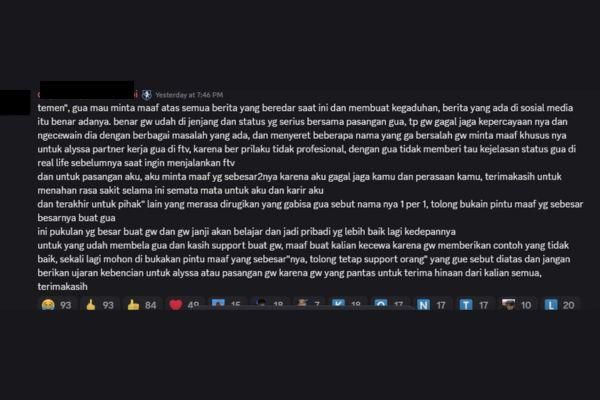 AeronnShikii Nikah? Unggahan di Discord Picu Spekulasi soal Hubungan Seriusnya