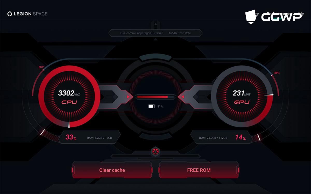 Tampilan resource monitor aplikasi Legion Space. (Dok. GGWP)