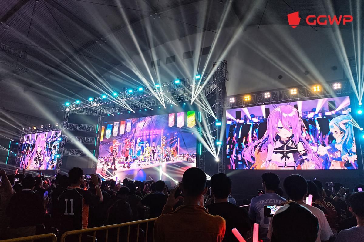 Momen konser hololive Indonesia Chromatic Future yang boleh direkam. (Dok. GGWP)