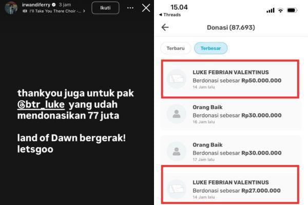 Donasi Rp77 Juta dari BTR Luke untuk Banjir Sumatera, Bentuk Kepedulian Gamer Profesional