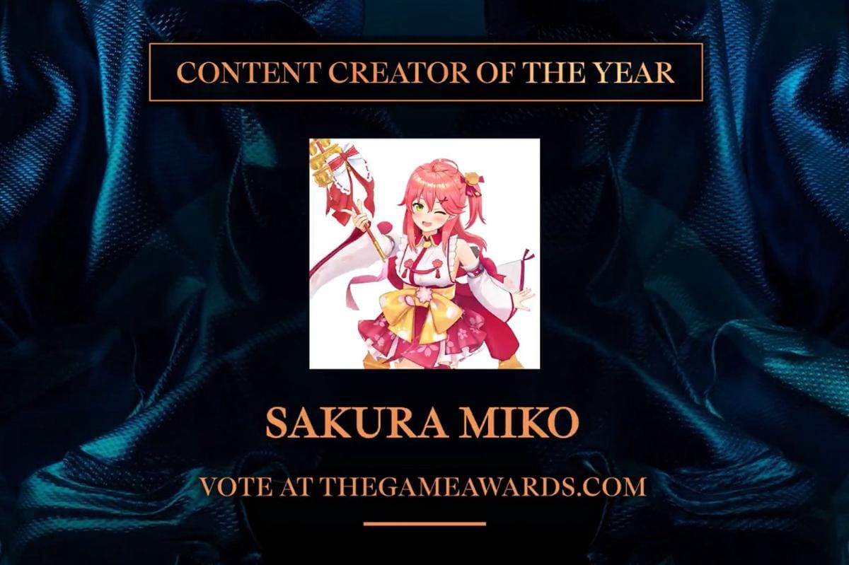 Sakura Miko mendapatkan nominasi Content Creator of the Year di TGA 2025. (Dok. The Game Awards)