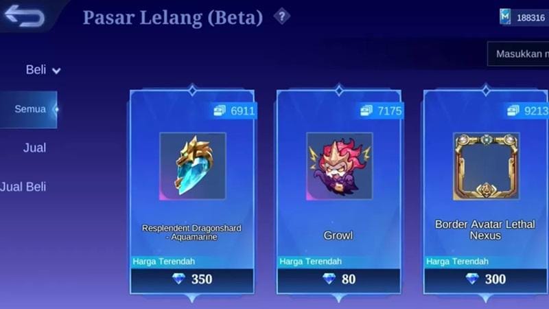 Fitur Lelang Mobile Legends