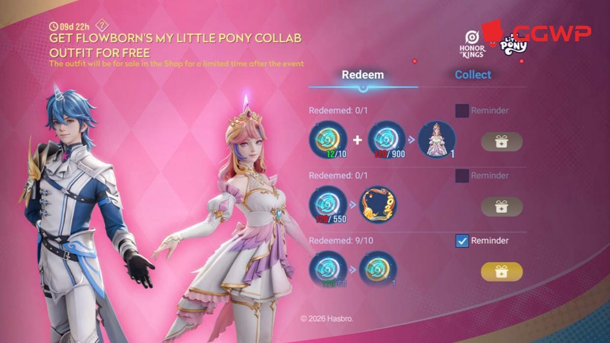 Selesaikan misi harian dan kumpulkan koin untuk mendapatkan skin Flowborn My Little Pony. (Dok. GGWP)