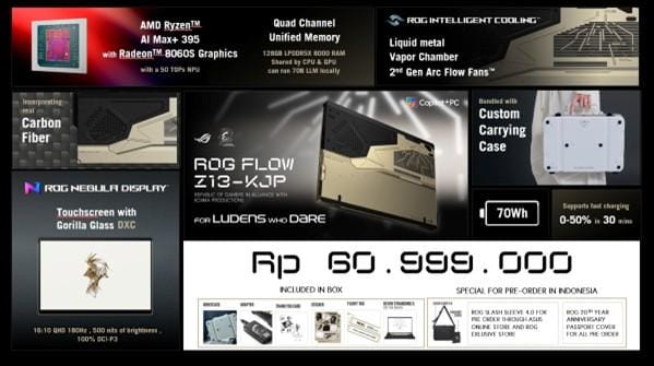 Kolaborasi Kojima x ASUS ROG Flow Z13-KJP, Dibanderol Rp60 Jutaan