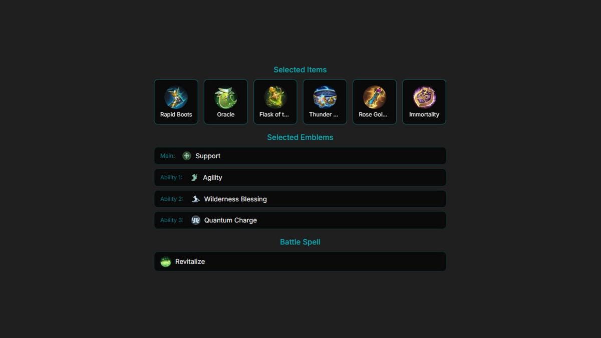 Build item Marcel AE Alekk (mlbb.io)