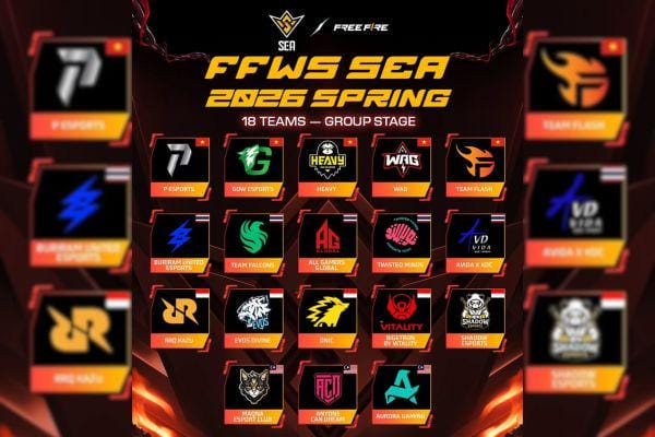 18 Tim Siap Bertarung di FFWS SEA 2026 Spring, Siapa Lolos ke EWC?
