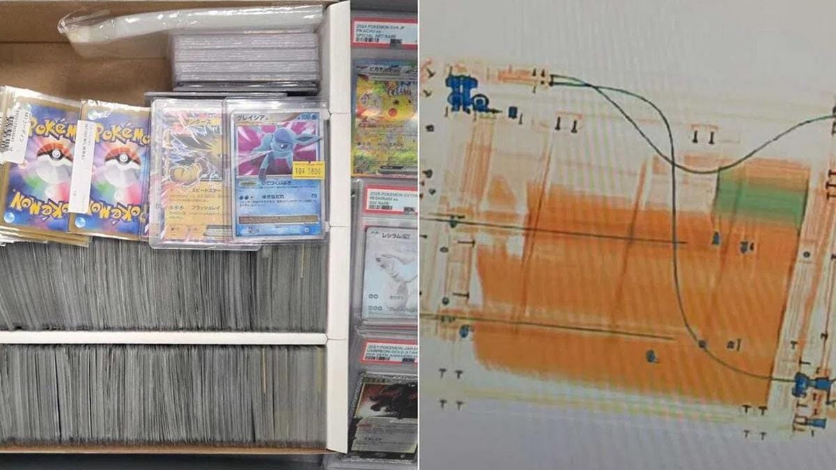 Barang bukti kartu Pokemon yang disita bea cukai Bandara Changi. (The Straits Times)
