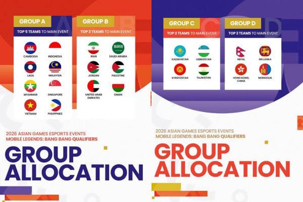 Drawing Kualifikasi Asian Games 2026 MLBB, Indonesia Masuk Grup Neraka