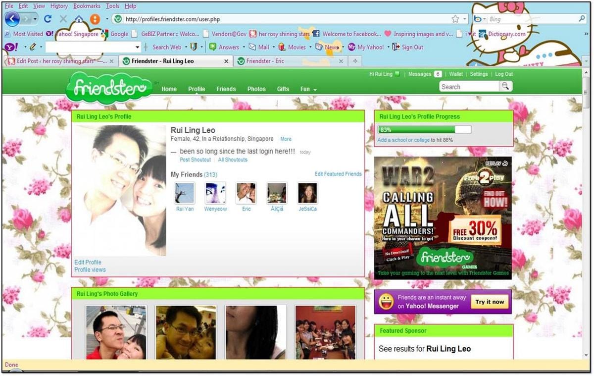 Profil Friendster yang sudah dikustomisasi. (VICE)