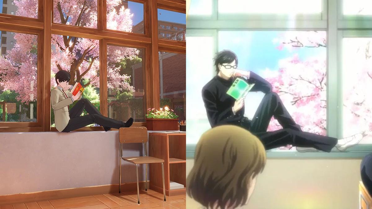 Pose khas Sakamoto di Haven't You Heard? I'm Sakamoto. (Berbagai sumber)