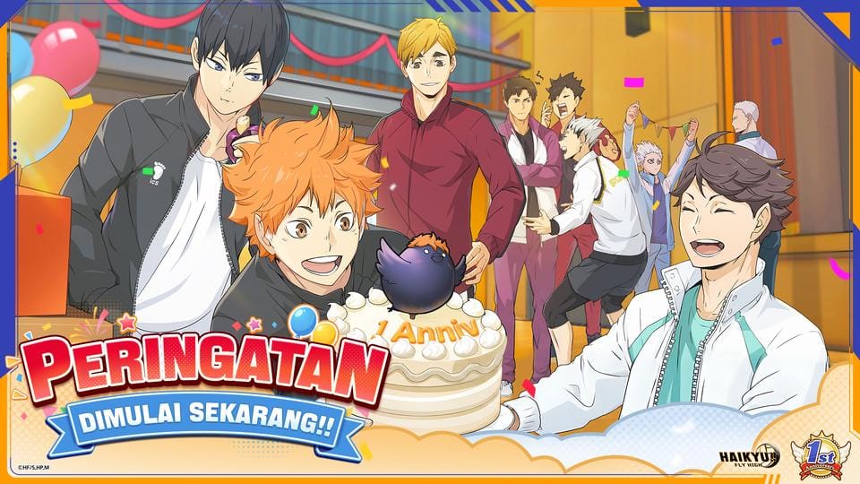 HAIKYU!! FLY HIGH Rayakan Ultah ke-1, Banjir Hadiah Gratis & Karakter SP Baru