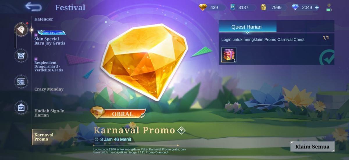 Jadwal Mega Sale Diamond Kuning MLBB Juli 2026, saat Terbaik Borong Skin Termurah