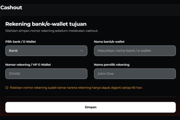 Cara Ganti E-Wallet atau Rekening Tujuan Penarikan Saldo di GG.GGWP.ID