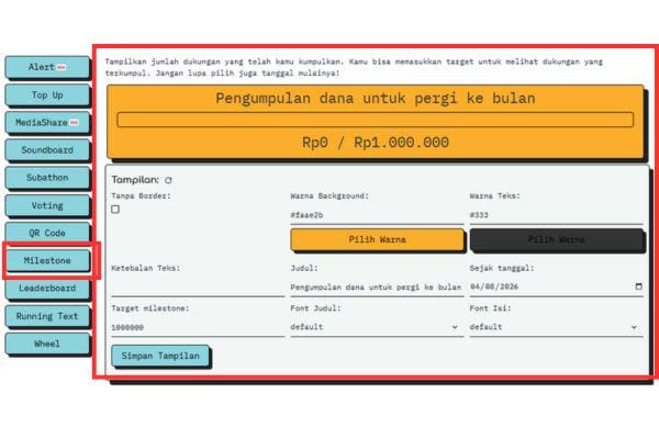 Fitur Milestone Saweria, Cara Seru Ajak Fans Wujudkan Target Bersama