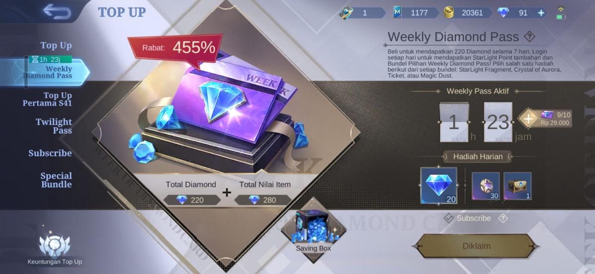 Cari Top Up WDP Murah? Weekly Diamond Pass MLBB Lebih Hemat di GGWP Top Up