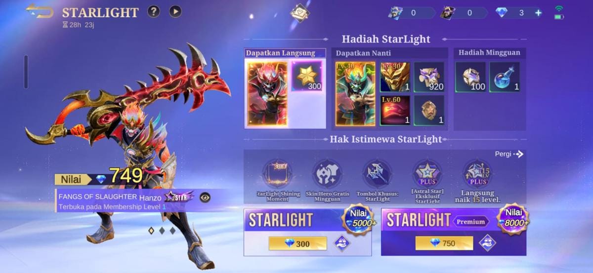 Cara Hemat Dapatkan Skin Starlight September 2026 Hanzo “Fangs of Slaughter”