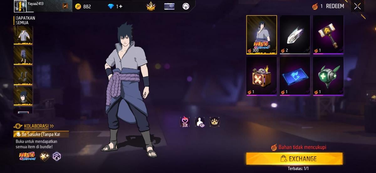 Cara Hemat Dapatkan Bundle Sasuke Free Fire, Manfaatkan Promo Top Up FF di GGWP Top Up