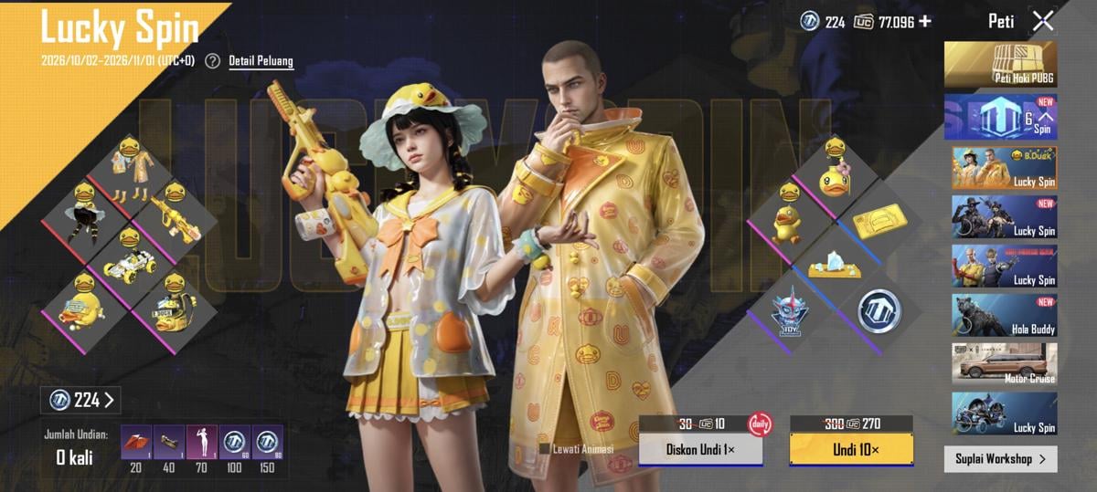 PUBG Mobile x B.Duck Kembali, Ada Skin Baru dan Koleksi Lawas yang Bisa Diburu