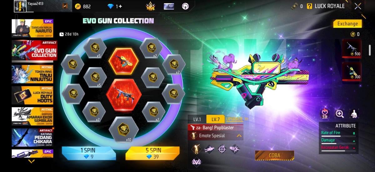 Cara Dapatkan Skin Evo Gun Free Fire MP40 & Groza dengan Hemat