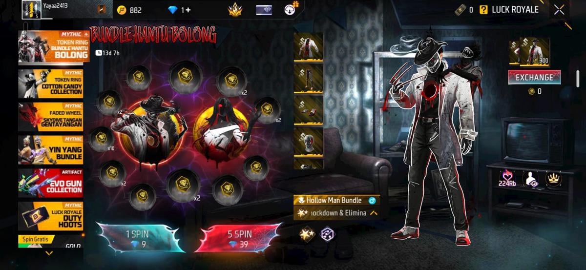 Bundle Hantu Bolong Free Fire: Cara Mendapatkan dan Harga Tukar Token