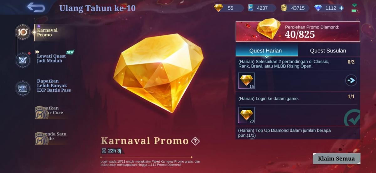 Diamond Kuning MLBB Oktober 2026: Jadwal Event, Hadiah Misi, dan Cara Pakai