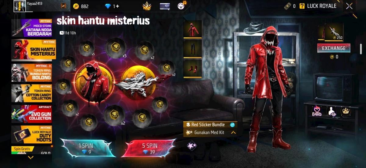 Skin Hantu Misterius FF: Cara Mendapatkan, Harga Spin, dan Daftar Hadiah